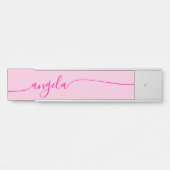 Hot Pink Glam Onderschrift Deurbordje (Voorkant)