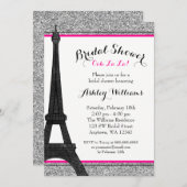 Hot Pink Glam Paris Vrijgezellenfeest Kaart (Voorkant / Achterkant)