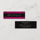 Hot Pink Glam Skinny Bizcard Mini Visitekaartje (Voorkant / Achterkant)