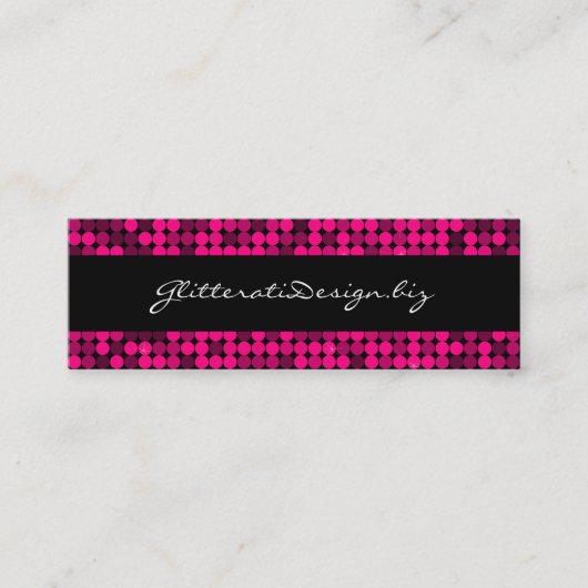 Hot Pink Glam Skinny Bizcard Mini Visitekaartje (Voorkant)