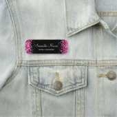 Hot Pink Glitter and Black Naamplaatje (In situ)