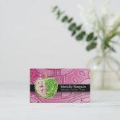 Hot Pink Glitter Apple Substitueert leraar Tutor Visitekaartje (Staand voorkant)