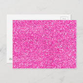 Hot Pink Glitter Briefkaart (Voorkant / Achterkant)