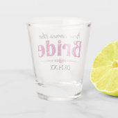 Hot Pink Glitter bruid en diamanten Shot Glas (Achterkant)