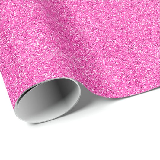 Hot Pink Glitter Cadeaupapier (Rol Hoek)
