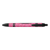 Hot Pink Glitter Crayon Aangepaste naam Push Pen (Achterkant)