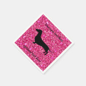 Hot Pink Glitter Dachshund Paper Napkins Servet (Hoek)