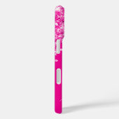 Hot Pink Glitter Drips Glam Signature Case-Mate iPhone Case (Achterkant / Rechts)