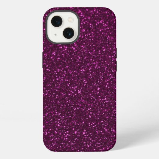Hot Pink Glitter-effect iPhone Hoesje (Achterkant)
