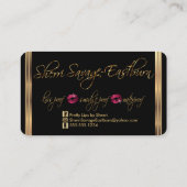 Hot Pink Glitter en Gold Visitekaartje (Achterkant)