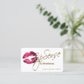 Hot Pink Glitter en Gold Visitekaartje (Staand voorkant)