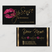 Hot Pink Glitter en Gold Visitekaartje (Voorkant / Achterkant)