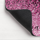Hot Pink Glitter en Leopard Pattern - Personalisee Muismat (Hoek)
