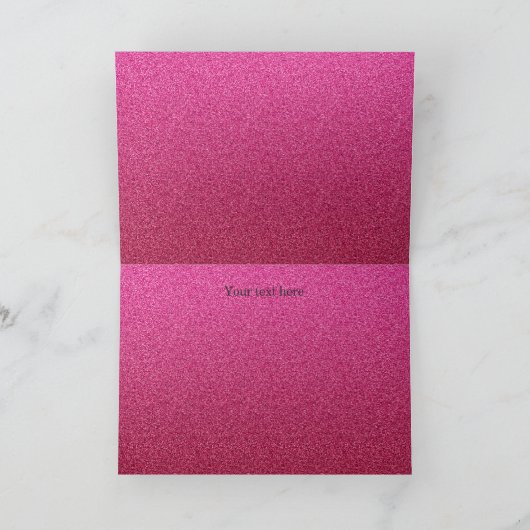 Hot Pink Glitter Fux Ombre Sweet 16 Hartelijk dank Bedankkaart (Binnen)