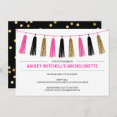HOT Pink Glitter Gold BACHELORETTE FEEST Kaart (Voorkant / Achterkant)