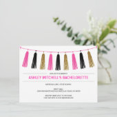 HOT Pink Glitter Gold BACHELORETTE FEEST Kaart (Staand voorkant)