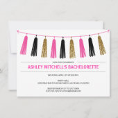 HOT Pink Glitter Gold BACHELORETTE FEEST Kaart (Voorkant)