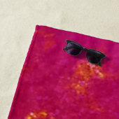 Hot Pink Glitter Gold Girly Naam zomer Strandlaken (In situ)