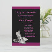 Hot Pink Glitter High Heels Vrouwen 50ste verjaard Kaart (Staand voorkant)