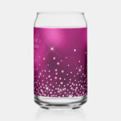 Hot Pink Glitter Hot Pink Folie 21ste verjaardag Blikvorm Glas (Links)