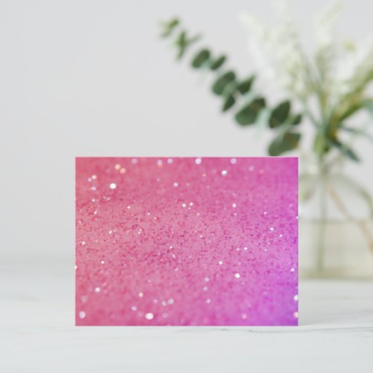 Hot Pink Glitter - Klein, spaarpjes Briefkaart (Staand voorkant)