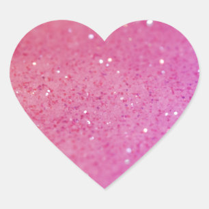 Hot Pink Glitter - Klein, spaarpjes Hart Sticker