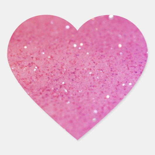 Hot Pink Glitter - Klein, spaarpjes Hart Sticker (Voorkant)