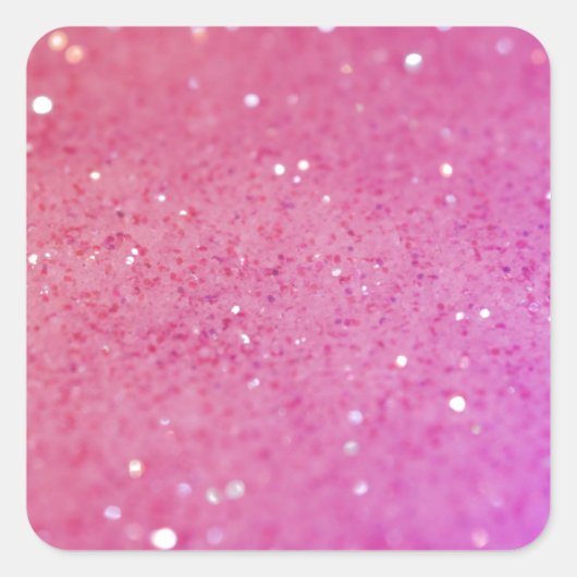Hot Pink Glitter - Klein, spaarpjes Vierkante Sticker (Voorkant)