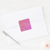 Hot Pink Glitter - Klein, spaarpjes Vierkante Sticker (Envelop)