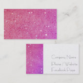 Hot Pink Glitter - Klein, spaarpjes Visitekaartje (Voorkant / Achterkant)