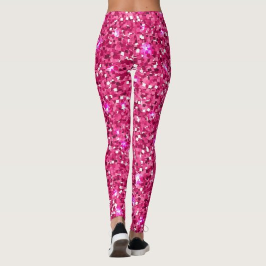 Hot Pink Glitter Leggings (Achterkant)