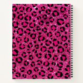 Hot Pink Glitter Leopard Compositie Notitieboek (Achterkant)