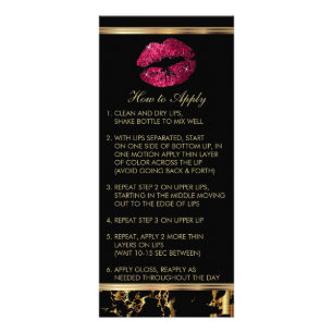 Hot Pink Glitter Lip Instructies Reclamekaart
