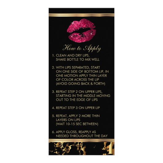 Hot Pink Glitter Lip Instructies Reclamekaart (Voorkant)