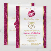 Hot Pink Glitter Lips Bachelorette Party 2 Kaart (Voorkant / Achterkant)
