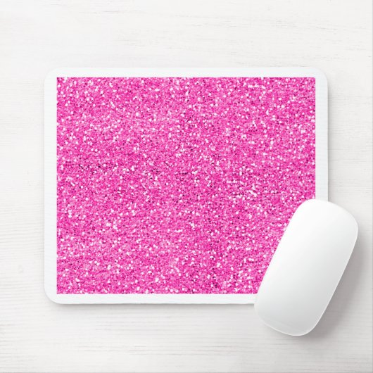 Hot Pink Glitter Muismat (Met muis)