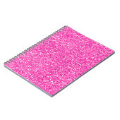 Hot Pink Glitter Notitieboek (Linkerzijde)