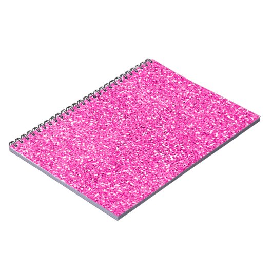Hot Pink Glitter Notitieboek (Linkerzijde)