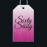 Hot Pink Glitter Ombre 60 en Sassy 60th Birthday Cadeaulabel<br><div class="desc">Het gedenkteken dat het 60-jarig worden in stijl met dit moderne 60ste verjaardagsontwerp op een roze glitter ombre achtergrond is, deze schitterende 60ste verjaardagscadeaulabels zijn perfect voor het maken van een geweldige 60ste verjaardag viering. De woorden zestig en assy worden geplaatst gebruikend modern manuscript. Neem contact met ons op via...</div>