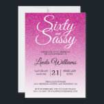 Hot Pink Glitter Ombre 60 en Sassy 60th Birthday Kaart<br><div class="desc">Het vieren van 60 in stijl met dit moderne 60ste verjaardagsontwerp op een roze glitter ombre achtergrond, een chic 60ste verjaardagsuitnodiging die je gewoon kunt personaliseren en uitzenden voor je 60ste verjaardagsfeest. De woorden zestig en assy worden geplaatst gebruikend modern manuscript. Neem contact met ons op via onze winkel als...</div>