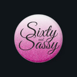 Hot Pink Glitter Ombre 60 en Sassy 60th Birthday Magneet<br><div class="desc">Het gedenkteken dat 60 in stijl verandert met dit moderne 60ste verjaardagsontwerp op een roze glitter ombre achtergrond, is deze grillige 60ste verjaardagsmagneet perfect voor het maken van een geweldige 60ste verjaardag viering. De woorden zestig en assy worden geplaatst gebruikend modern manuscript. Neem contact met ons op via onze winkel...</div>