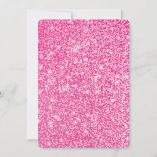 Hot Pink Glitter "One" eerste verjaardag Kaart (Achterkant)