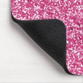 Hot Pink Glitter Rhinestone Leopard Bling Mousepad Muismat (Hoek)