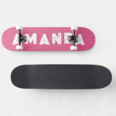 Hot Pink Glitter skateboard gepersonaliseerde naam (Horizontaal)