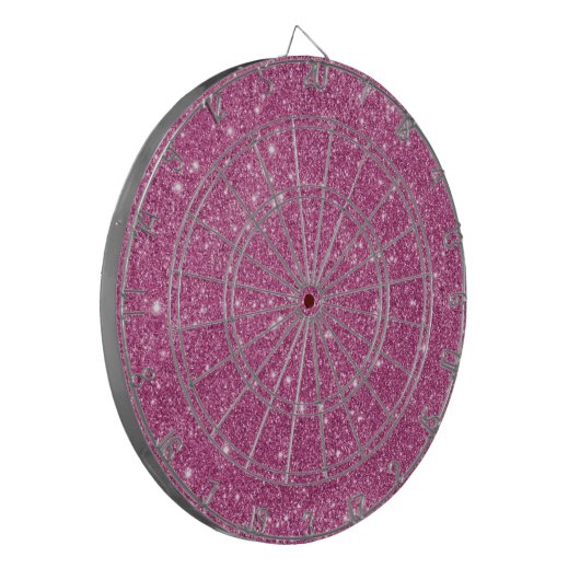 Hot Pink Glitter Sparkles Dartbord (Voorkant Links)