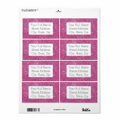 Hot Pink Glitter Sparkles Etiket (Full Sheet)