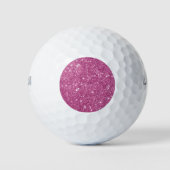 Hot Pink Glitter Sparkles Golfballen (Voorkant)