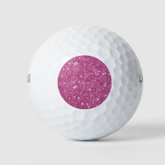 Hot Pink Glitter Sparkles Golfballen (Voorkant)