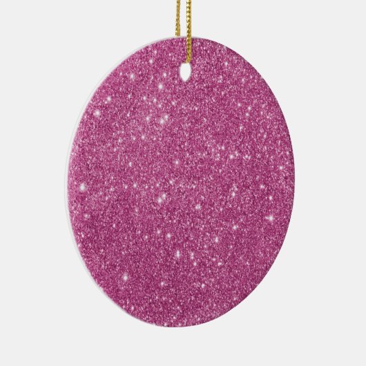 Hot Pink Glitter Sparkles Keramisch Ornament (Rechts)