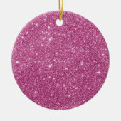 Hot Pink Glitter Sparkles Keramisch Ornament (Voorkant)